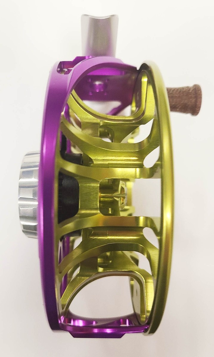 ROSS ANIMAS 5/6 WT. FLY REEL MARDI GRAS COLOR PURPLE / LIME--FREE