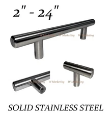 SOLID Stainless Steel Bar Handle Pull Cabinet Door Drawer 1/10/25/50 Pack KP01