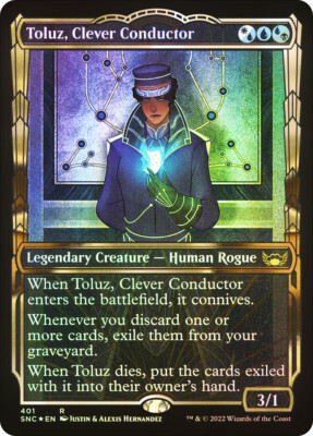 MTG GILDED FOIL Toluz, Clever Conductor Showcase - Streets of New