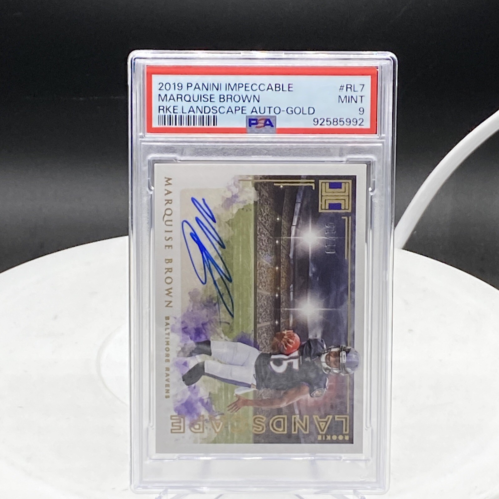 Marquise Brown Panini Impeccable Rookie Landscape Autographs #RL7 Base