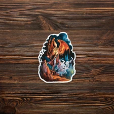 Fantastical Dragon Tamer Art Print - Mythical Fantasy Illustration Sticker #405