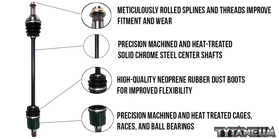 Tytaneum Front/Rear CV Axle Set For 2013-2015 Can-Am Outlander Max 1000 EFI - Image 2 of 2