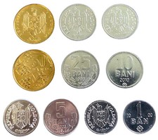 Moldova 5 Coins Set 1, 5, 10, 25, 50 Bani UNC World Coins