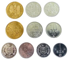 Moldova 5 Coins Set 1, 5, 10, 25, 50 Bani UNC World Coins