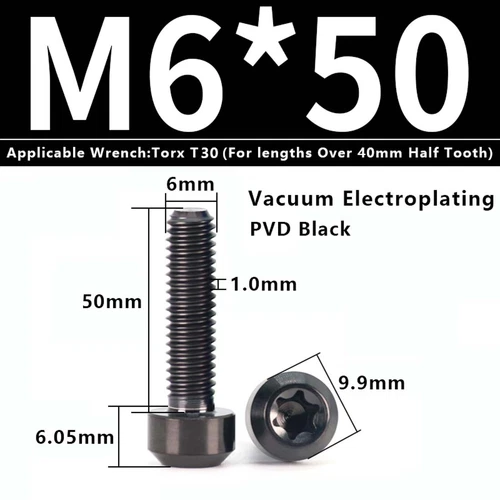 M4M5M6M8M10 Titanium Bolts Taper Cone Socket Head Motorcycle Modification Screws - Picture 150 of 205