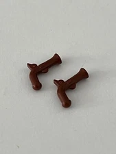 LEGO Parts 2562 (2pcs) Minifigure Weapon Gun Pirate Flintlock Reddish Brown
