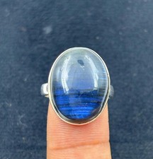 Labradorite 925 Sterling Silver Handmade Bezel Birthday Gift ring KJ-312