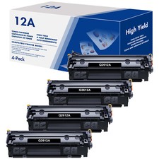 4 Pack Q2612A Toner Cartridge For HP 12A LaserJet 1012 1010 1018 1020 3030 3020