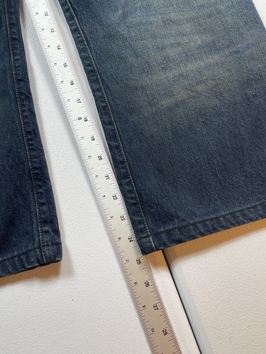 Levi’s 501 Jeans Men’s 38x32 (38x25) Blue Dark Wash Distressed Straight - Picture 7 of 10