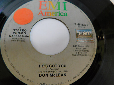 Don McLean   He's Got You 1987 7'' Single PROMO  P-B-8375