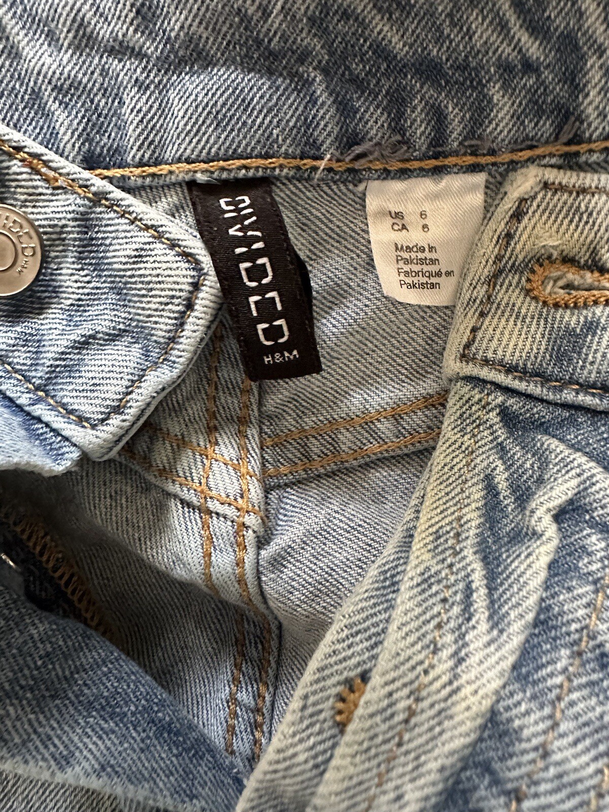 h&m divided light blue denim high rise womens mom jeans size US 6 thumbnail 5