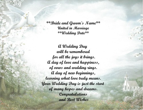 Poema personalizado de boda regalo para esa pareja especial (ver todos los estilos) - Imagen 2 de 4