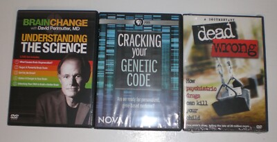 lot of 3 dvds - Brain Change, Cracking Your Genetic Code, Dead Wrong