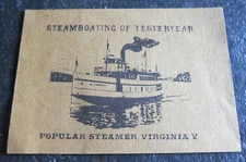 Steamboating of Yesteryear Steamer Virginia V Ticket