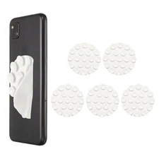 5Pcs Silicone Suction Phone Case Mount, Round Sticky Grip Holder, White