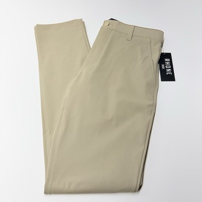 Rhone Mens Coldspell Commuter Pants Slim Fit Performance Stretch Khaki Sz 30x33
