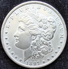 1897-P Morgan Silver Dollar, 90% Silver, ASW: 0.7734, 2,822,000 Minted