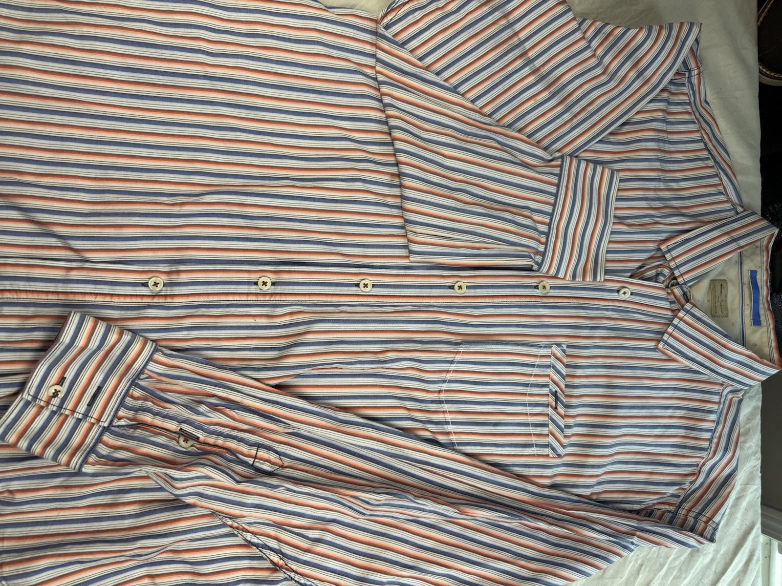 Tommy Bahama Stripe Button Down Shirt Men XL Multicolor Casual Cotton