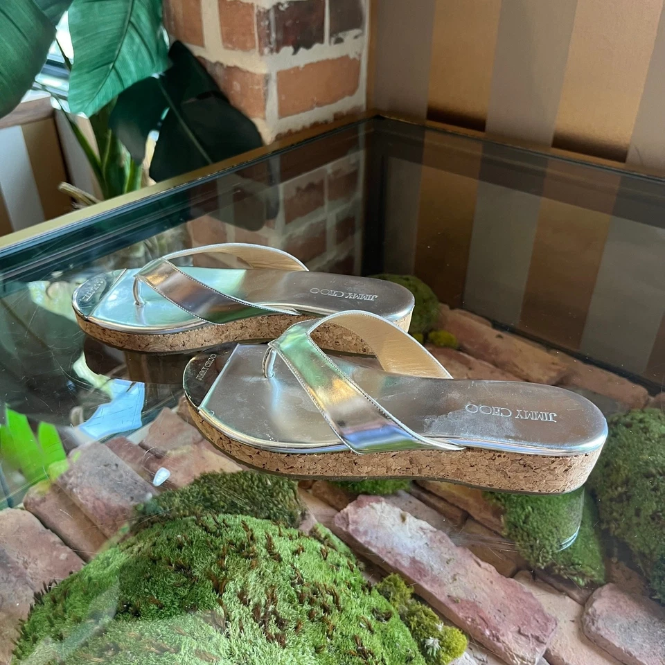 Chanclas de plataforma plateadas 35 JIMMY CHOO Foto 3 de 4