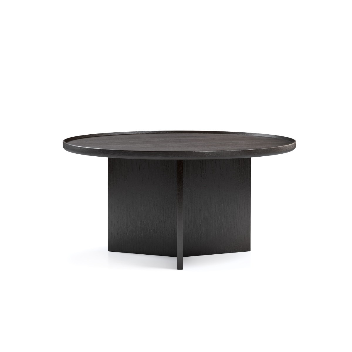 Table basse ronde Cala de 83cm noire avec piétement robuste - 2