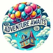 Adventure Awaits Balloon House Round Aluminum Foil Carving Wall Art