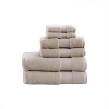 Turkish 6-Piece Taupe Cotton Bath Towel Set
