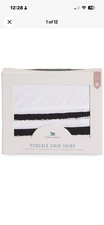 Little Unicorn Percale Crib Skirt 52x28x12 Black White Stripes 100 Cotton New