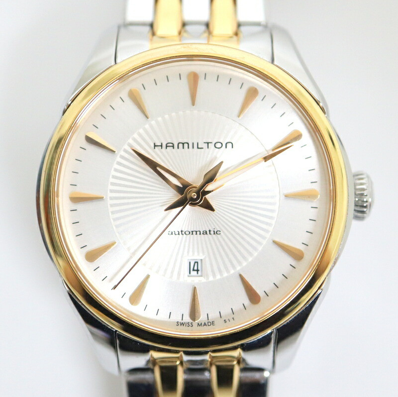 HAMILTON Jazzmaster Date Wristwatch Automatic SS x GP White