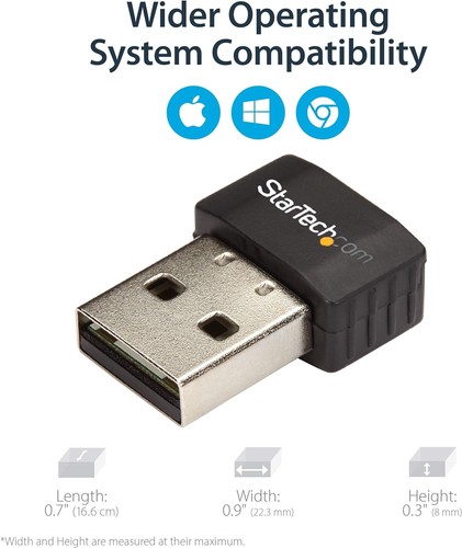 StarTech.com Wireless USB WiFi Adapter – Dual Band AC600 Wireless Dongle - 2.4GH - 第 5/9 張圖片