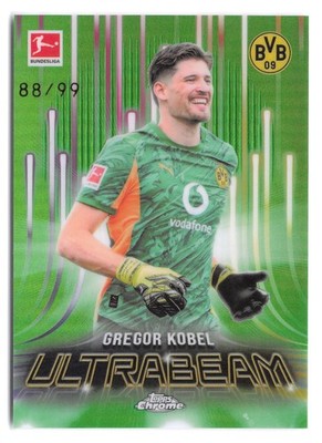 2025-26 Topps Chrome Bundesliga Gregor Kobel #16 Green Refractor Ultrabeam /99