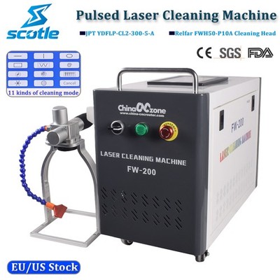 300W JPT Pulsed Laser Cleaning Machine Metal Wood Rust Stone Oil Paint Remove EU