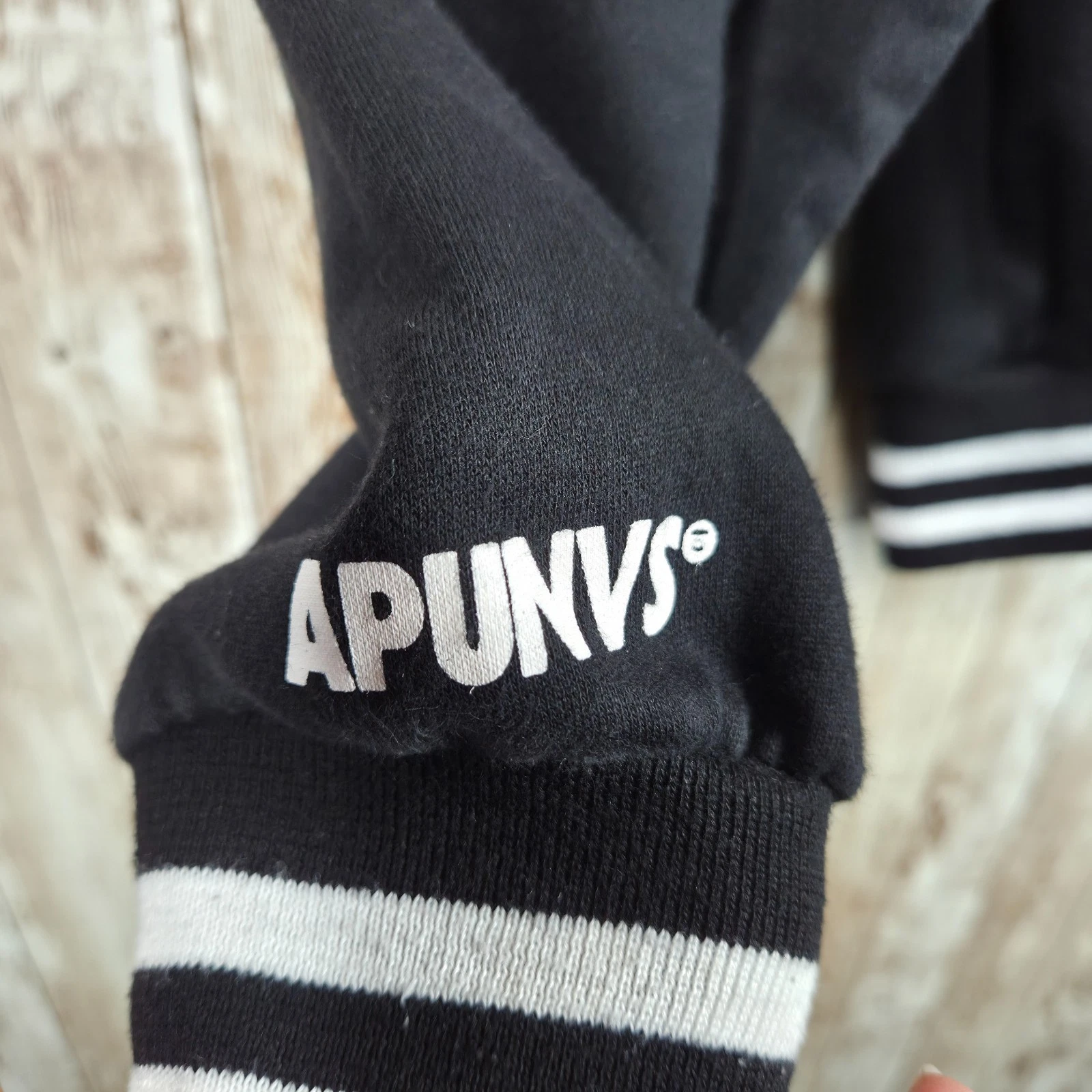 Aape by Bathing Ape Button Snap Hooded Hooded Varsity Jacket Black Youth Size XL image 8