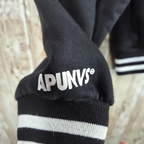 Aape by Bathing Ape Button Snap Hooded Hooded Varsity Jacket Black Youth Size XL image 8