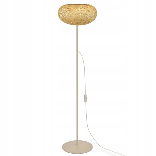 Luxolar LED Stehlampe E27 Bambus - Boho Beige/Gold 145 Cm Mit Schalter-image