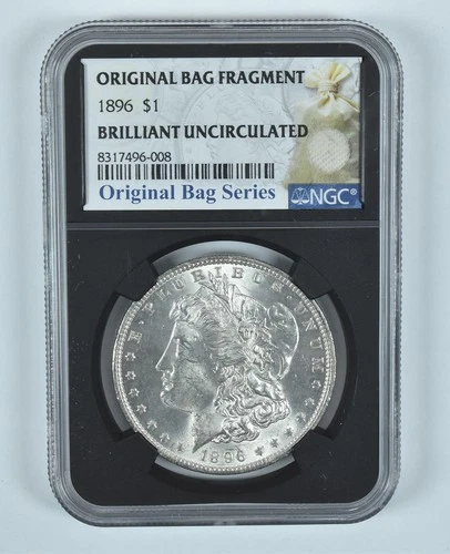 1896 Morgan Silver Dollar Original Bag Fragment BU NGC *1399