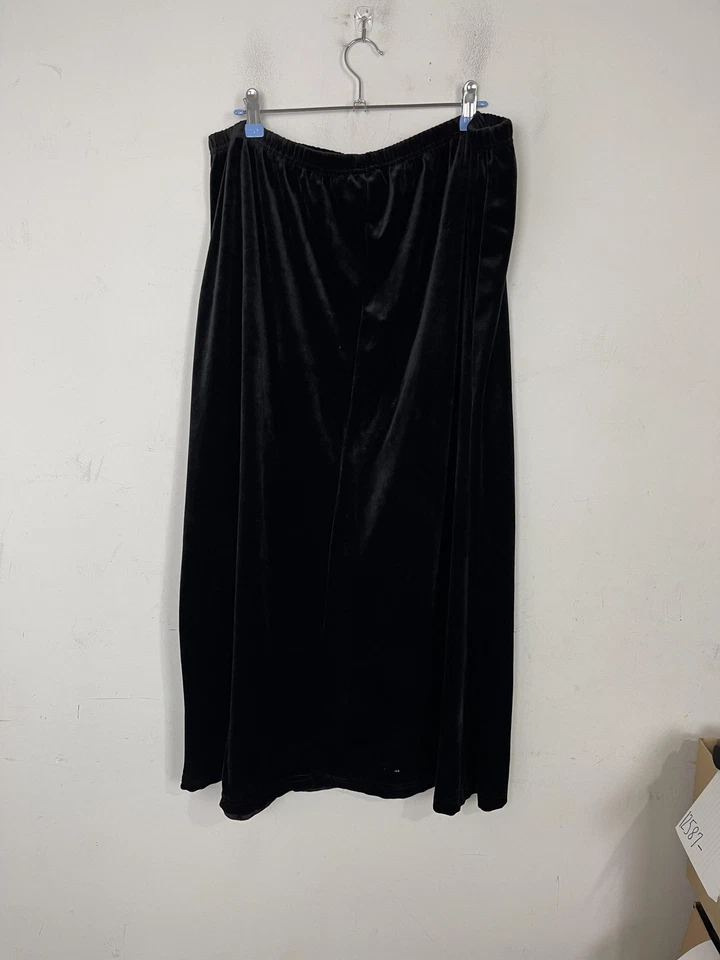 Moda Bug Falda Mujer 2XL Negro Terciopelo Gótico Cóctel Vacaciones Pull On Maxi Foto 3 de 4