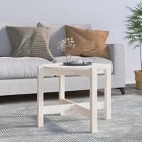 Couchtisch Weiß Ø 62,5X45 Cm Massivholz Kiefer