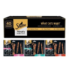 Sheba Meaty Tender Sticks Cat Treats, 40 Count Pack of 1 , Variety Pack