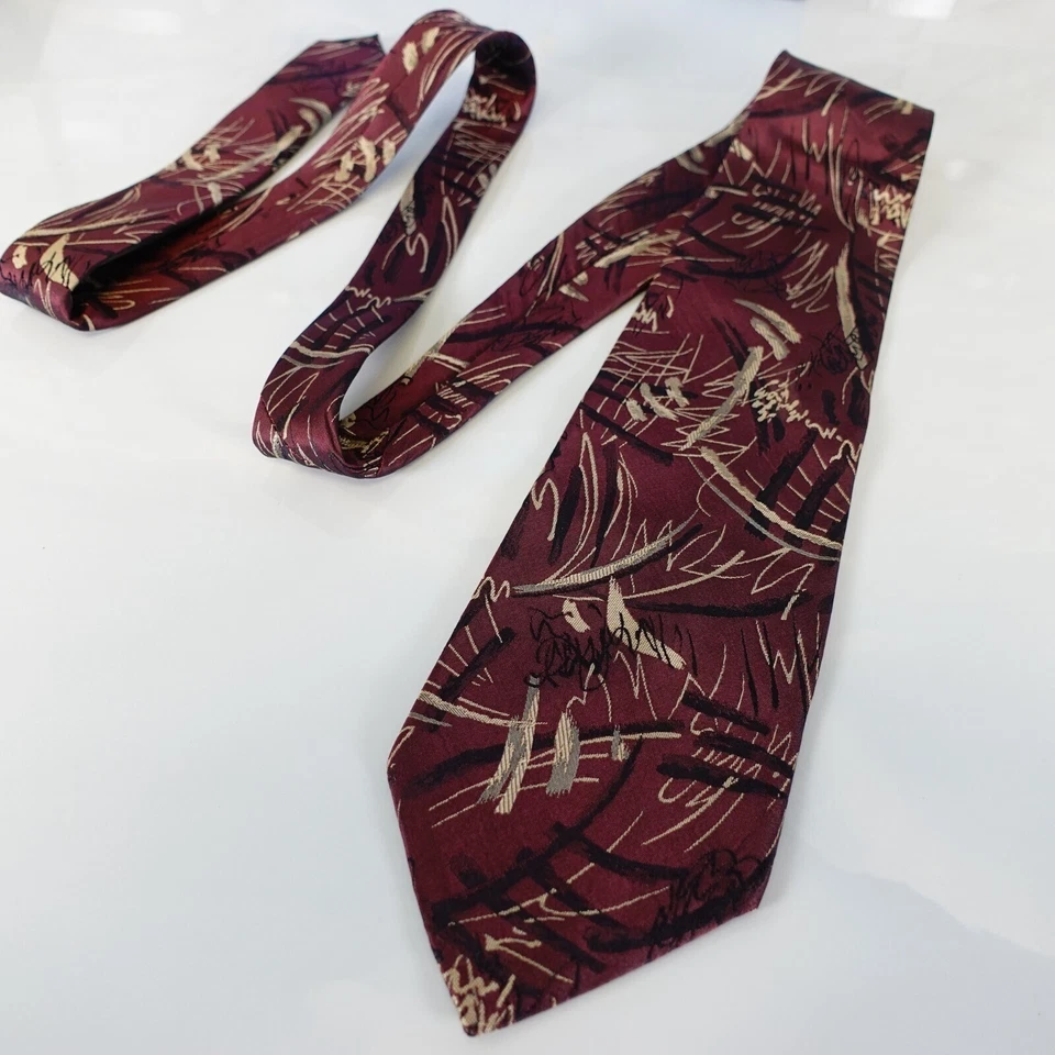 RARO Pintura Artista Corbata Japonesa Seda Arte Cultura ANTIGUA CAPITAL JAPÓN Foto 4 de 4