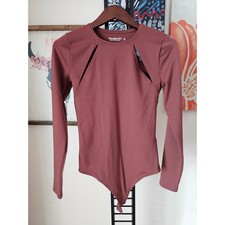 Abercrombie Fitch Soft A F Collection Long Sleeve Cut-Out Bodysuit Mauve Small