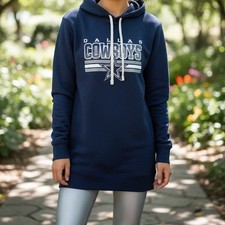 NFL Dallas Cowboys Teen Girls Juniors Extra Long Hoodie Sweatshirt - L 11/13 