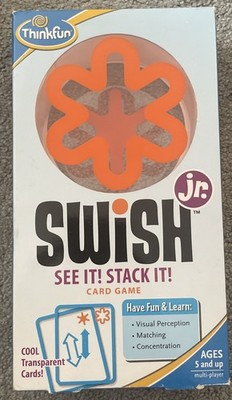 SWISH Jr. Transparentes Kartenspiel ThinkFun Sehen Sie es! Stack It! Boxed