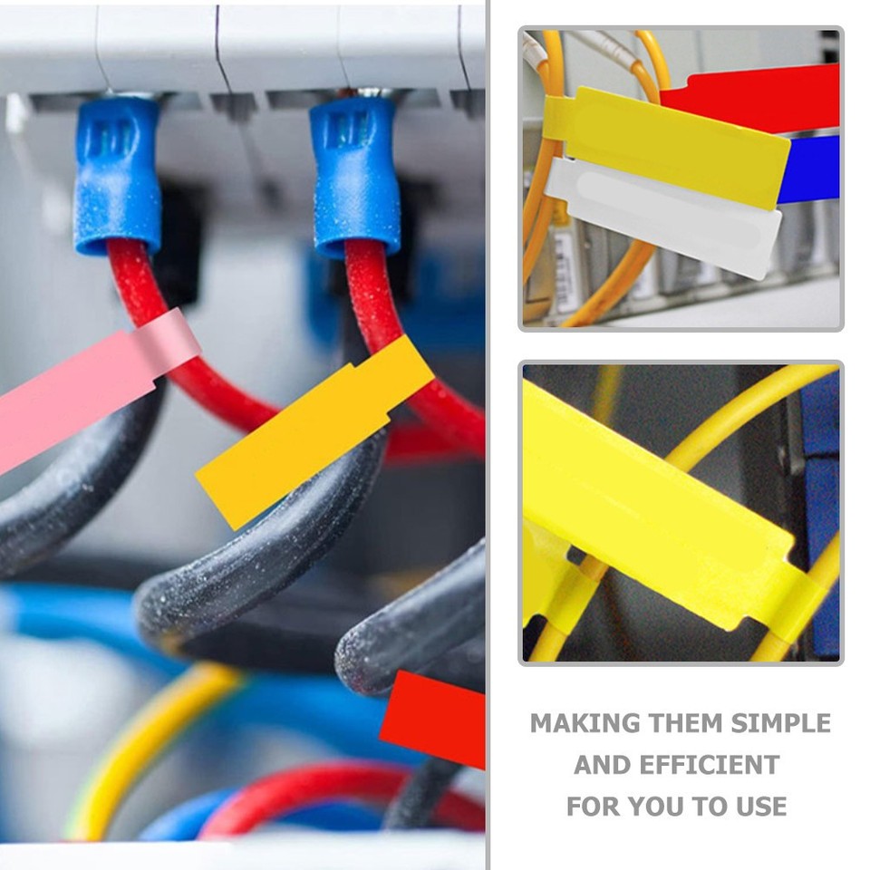 Wire Routing Tags 20 Sheets Label Tags for Wires Self-adhesive Cable Colorful Labels ...