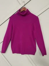 C by Bloomingdale’s Cashmere Women’s Turtleneck Sweater Purple Size M