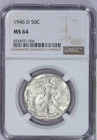 1946-D Walking Liberty Half Dollar 50c NGC MS64