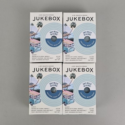 Lot Of 4 Jukebox Sky Blue Malibu Natural Bar Cold Pressed Soap 4.5 oz 