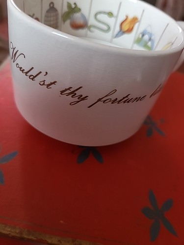 VINTAGE JON ANTON IRONSTONE "THE TALTOS FORTUNE TELLING TEACUP & SAUCER " - Picture 9 of 13