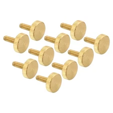 10pcs M3x9mm Knurled Thumb Screws Flat Tip Brass Bolts Grip Knobs Fasteners