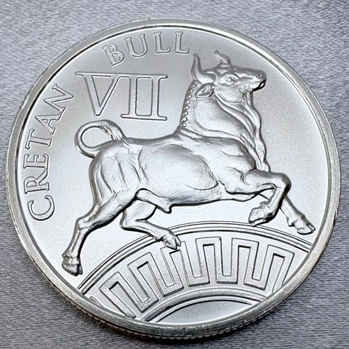 Very Rare 2015 1 oz Silver Cretan Bull 12 Labors of Hercules Round [E7]