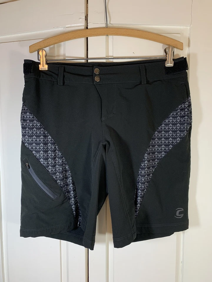 Pantalones Cortos de Ciclismo Cannondale Para Hombre Medianos Negros Gris Shell Athleisure Elastizados Foto 2 de 4